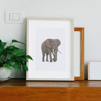 Impression A4 d'éléphant d'Afrique 2