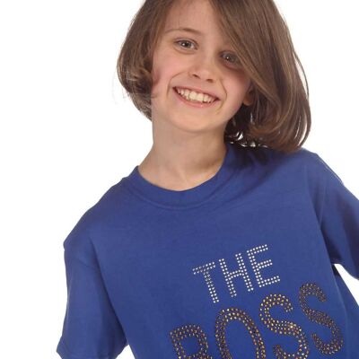 Trendy Toggs Kids The Boss Rhinestone Blue T-shirt , 8