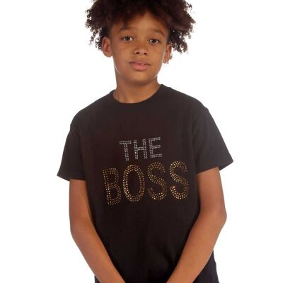 Trendy Toggs Kids The Boss Rhinestone Black T-shirt , 8