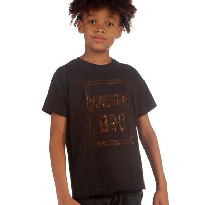 Trendy Toggs Kids Awesome Bro Rhinestone Black T-shirt , 9