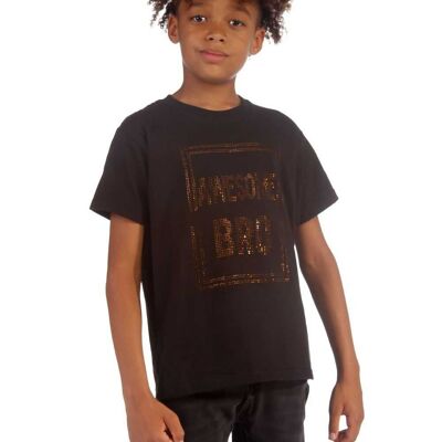 Trendy Toggs Kids Awesome Bro Rhinestone Black T-shirt , 8