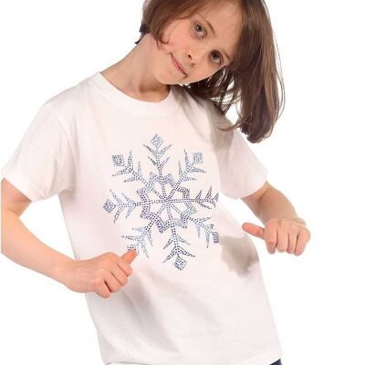 Trendy Toggs Kids Winter Snowflake White Rhinestone T-shirt , 8