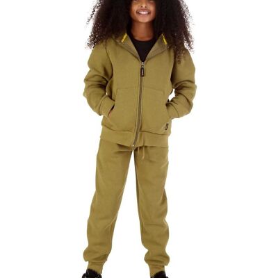 Trendy Toggs Kids Fleece Zip Up Olive Green Tracksuit , 18