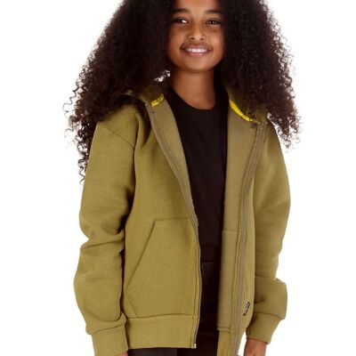 Trendy Toggs Kids Plain Olive Green Zip Up Hoodie , 10