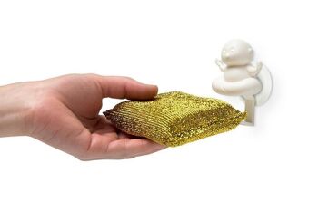 Porte-éponge Yogi | avec éponge de cuisine dorée 6