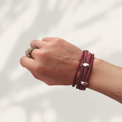 Brazalete de corcho burdeos, San Valentín