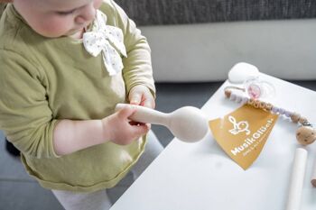 Maracas bébé hochet écologique jouet en bois non traité et fabriqué à la main en Allemagne et 100 % fabriqué en Allemagne 4