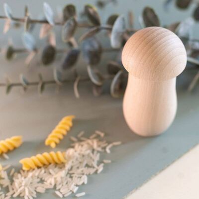 Fungo a sonagli in legno, giocattolo per bambini Montessori auto-riempitivo a partire da 3 anni, sonaglio creativo sostenibile "Otto" e 100% Made in Germany