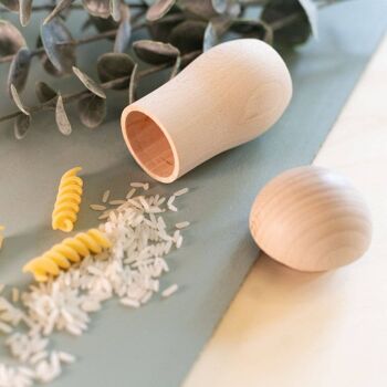 Hochet en bois champignon auto-remplissage Montessori jouet pour enfants à partir de 3 ans hochet créatif durable "Otto" et 100% Made in Germany 2