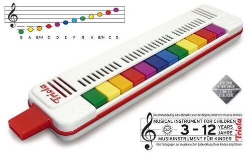 Blasinstrument für Kinder mit bunten Tasten Musik spielerisch lernen Kinderinstrument TRIOLA und 100% Made in Germany