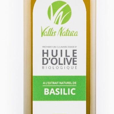 Huile d’olive extra vierge saveur basilic BIO 250ml