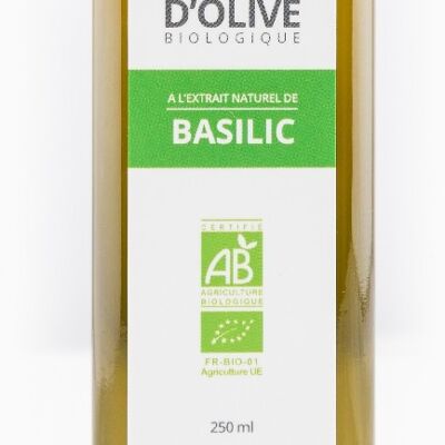 Huile d’olive extra vierge saveur basilic BIO 250ml