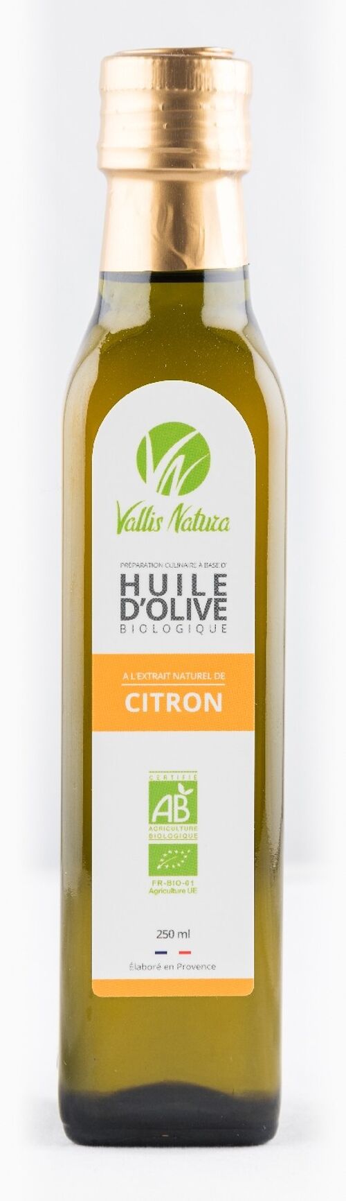 Huile d’olive extra vierge saveur citron BIO 250ml