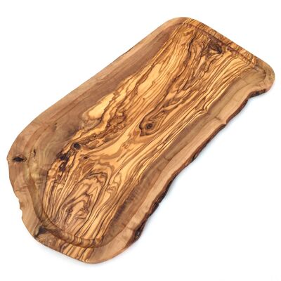 Planche à découper avec rainure 50 cm en bois d'olivier