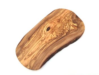Planche à découper coupe naturelle 35 cm en bois d'olivier 1