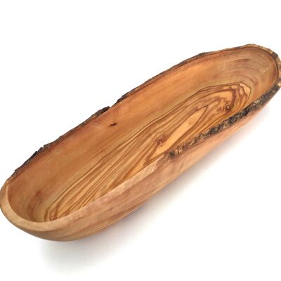 Ciotola oblunga 35 cm Ciotola per baguette in legno d'ulivo