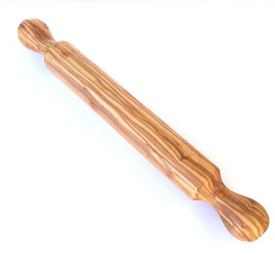 Rolling pin with 2 handles 41 cm solid Ø 5 cm made of olive wood