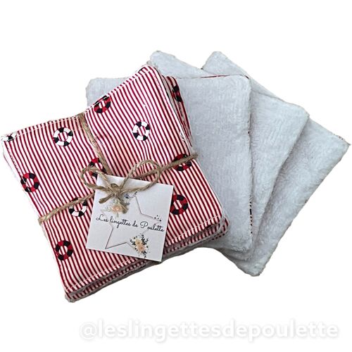 Lot de 5 lingettes démaquillantes - Matelot-