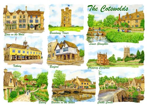 FRIDGE MAGNET, MULTI IMAGE , THE COTSWOLDS.