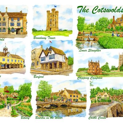 KÜHLSCHRANKMAGNET, MEHRFACHBILD, DIE COTSWOLDS.