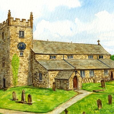 CARD HAWKSHEAD CHIESA IL QUARTIERE DEL LAGO