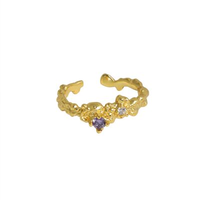 Magma Ring - 18K Gold Vermeil with Purple Stone