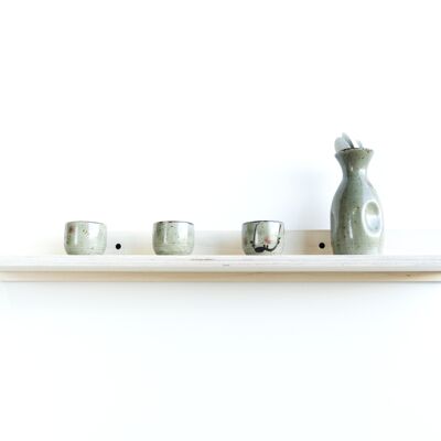 Narrow Plywood Shelf | 58 x 11cm | White Stained and Oiled