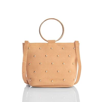 Borsa Geometrica Cerchio Oro Pesca