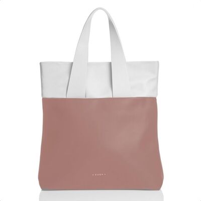Zweifarbige Tasche in Weiß und Rosa