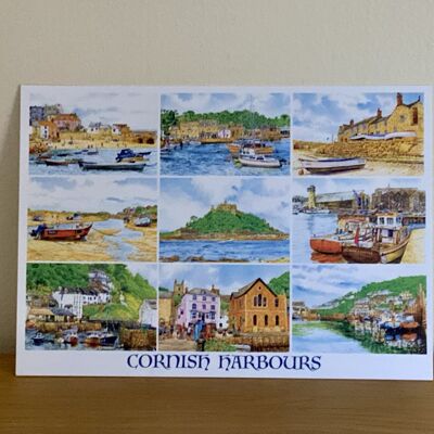 Carte postale, les ports de Cornouailles, Cornwall