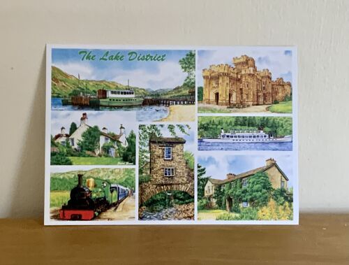 POSTCARD, 7 SCENES LAKE DISTRICT.