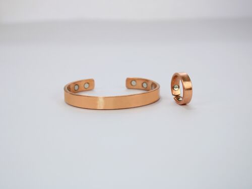 Pure copper magnet Bracelet 6.5" & Ring (Design 1)