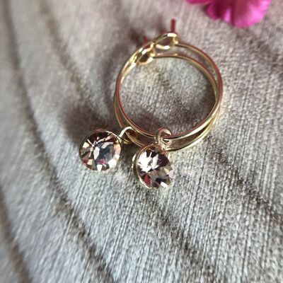 small stainless steel hoop earrings with Swarovski rhinestones