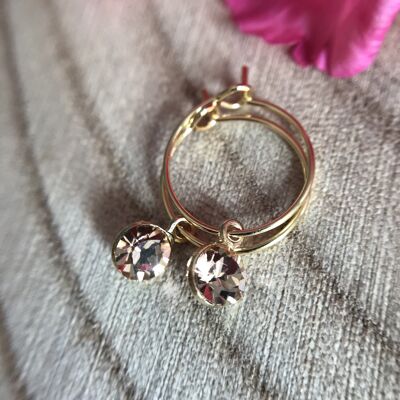 orecchini a cerchio piccoli in acciaio inossidabile con strass Swarovski