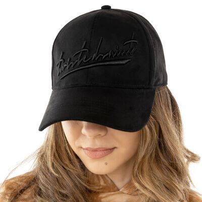 Casquette Faux Daim Noir