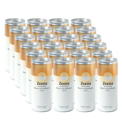 Vino Blanco Espumoso orgánico y vegano / Vinos en lata Zeena (Pack 24 latas 250ml)