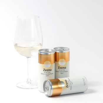 Vin Blanc Pétillant Bio et vegan / Vins Zeena en conserve (Pack de 24 canettes 250ml) 2