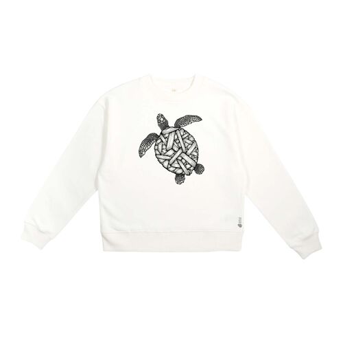 Schildpad Dropped Shoulder Sweatshirt Organisch Katoen Women - Gebroken Wit