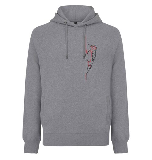 Hoodie Specht Organisch Katoen Unisex - 2 kleuren - Melange Grijs