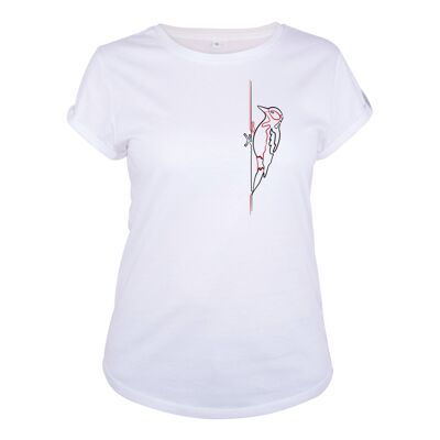 Shirt Specht Organisch Katoen Damen - 3 farben - Wit