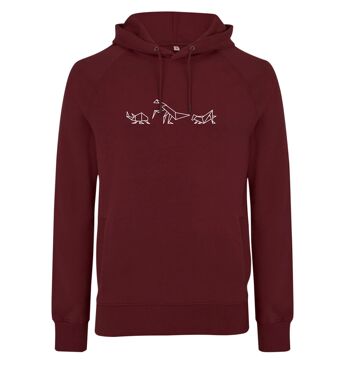 Sweat à capuche Insects Organisch Katoen Unisex - 7 kleuren - Bordeaux Rood 1