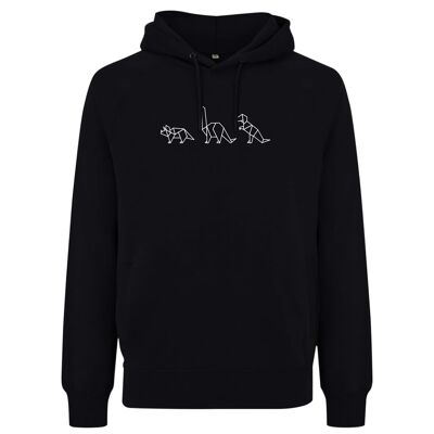 Hoodie Dino Organisch Katoen Unisex - 7 kleuren - Zwart