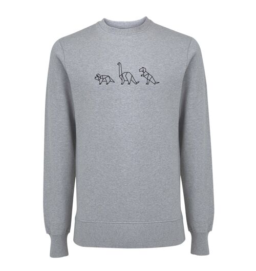 Sweater Dino Organisch Katoen Unisex - 6 kleuren - Melange Grijs