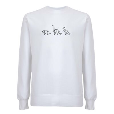Sweater Dino Organisch Katoen Unisex - 6 kleuren - Wit