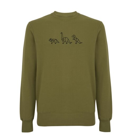 Sweater Dino Organisch Katoen Unisex - 6 kleuren - Khaki Groen