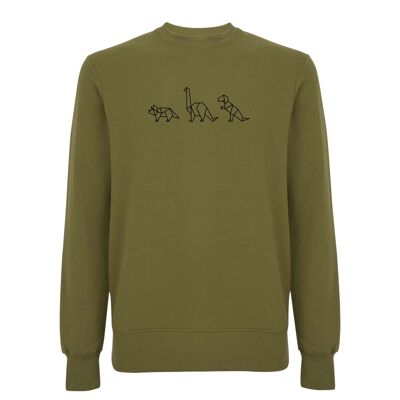 Sweater Dino Organisch Katoen Unisex - 6 kleuren - Khaki Groen