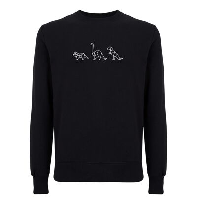 Sweater Dino Organisch Katoen Unisex - 6 kleuren - Zwart