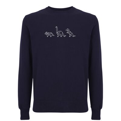 Sweater Dino Organisch Katoen Unisex - 6 kleuren - Marine Blauw