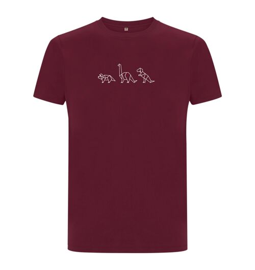 Shirt Dino Organisch Katoen Heren - 9 kleuren - Bordeaux Rood