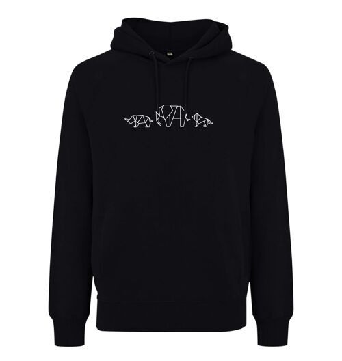 Hoodie Safari Organisch Katoen Unisex - 7 kleuren - Zwart